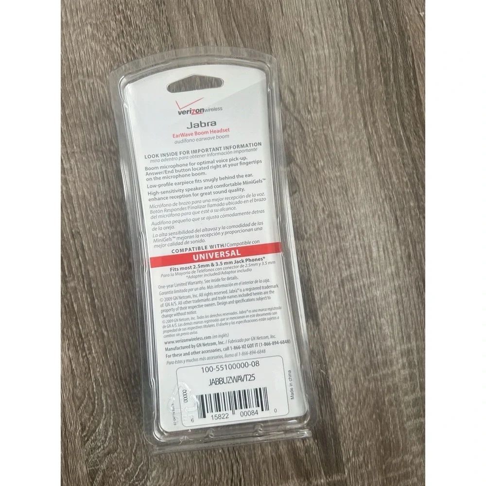 Verizon Jabra EarWave Boom Black Headset